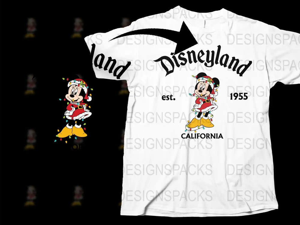 Vintage Disneyland T-Shirt, Classic Mickey and Minnie Design, California 1955, Retro Theme Park Tee
