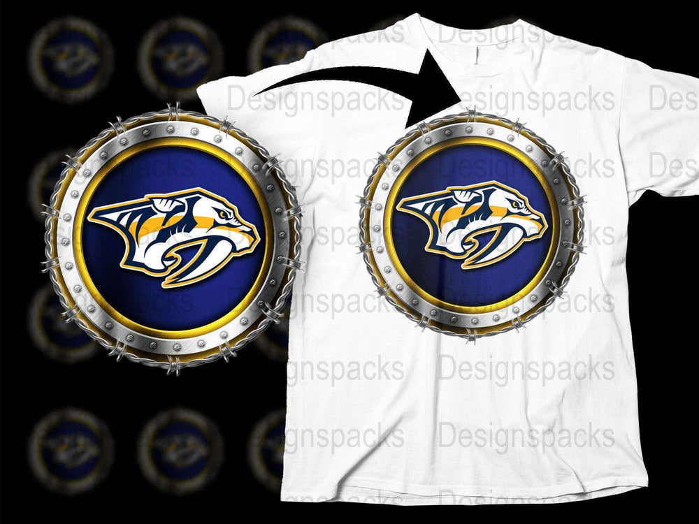 Nashville Predators Logo T-Shirt, Navy Blue Sports Tee, Unisex Hockey Fan Gear, Casual Round Neck Top Fashion