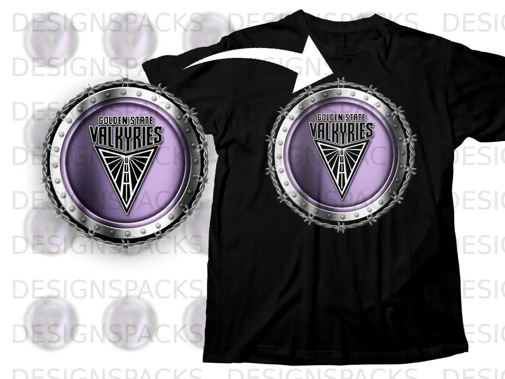Golden State Valkyries Logo Purple Shield T-Shirt