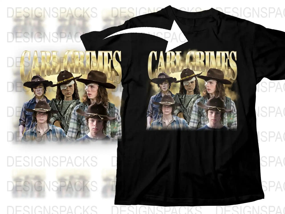 Vintage Western T-Shirt, Cowboy Hat Graphic Tee, Retro Style Black Shirt, 'Care Crimes' Urban Apparel