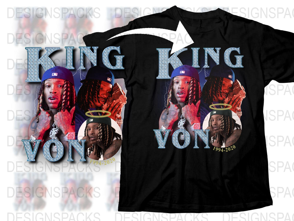 King Von Tribute T-Shirt, Hip Hop Artist Graphic Tee, Vintage Style Black Shirt, Urban Fashion Top, Gift for Rap Music Fans