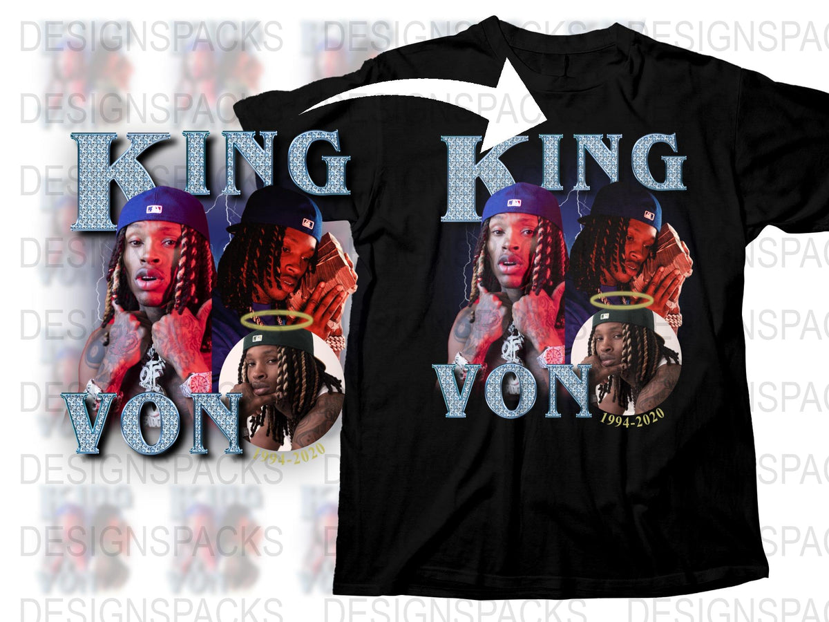 King Von Tribute T-Shirt, Hip Hop Artist Graphic Tee, Vintage Style Black Shirt, Urban Fashion Top, Gift for Rap Music Fans