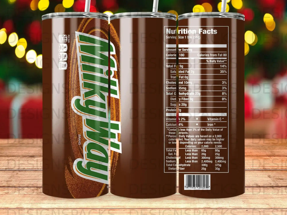 Milky Way candy bar wrapper with nutrition facts label.