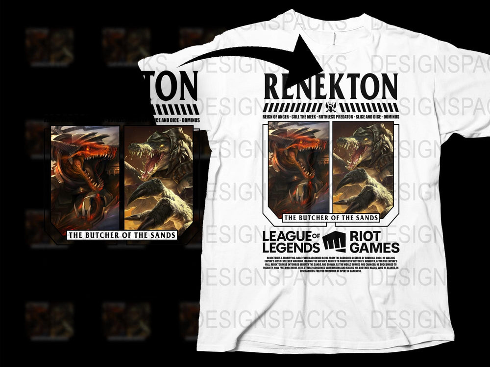 League of Legends Renekton T-Shirt, The Butcher of the Sands Graphic Tee, Riot Games Merchandise
