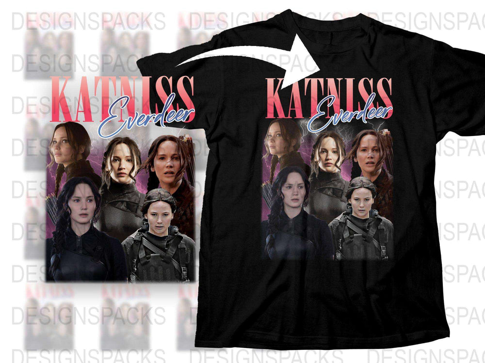 Katniss Everdeen T-Shirt, Hunger Games Movie Fan Apparel, Women's Graphic Tee, Stylish Black Top