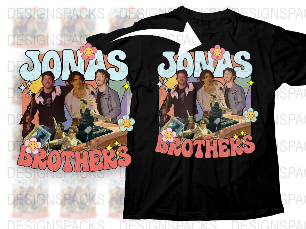 Jonas Brothers Graphic T-Shirt, Vintage Band Tee, Pop Music Fans Apparel, Retro Style Concert Shirt