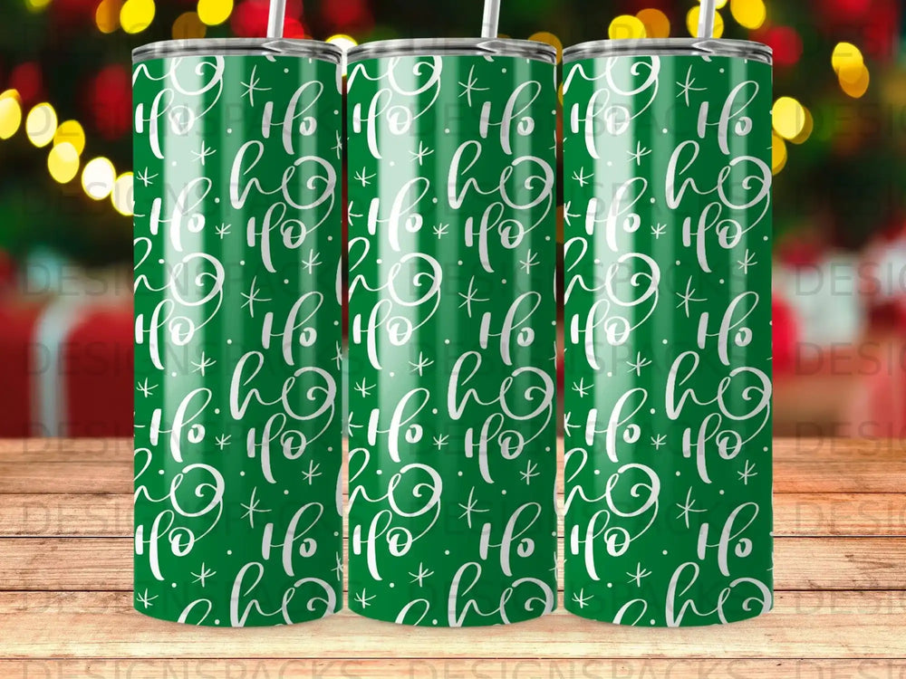 Festive Green Ho Ho Ho Christmas tumbler product type
