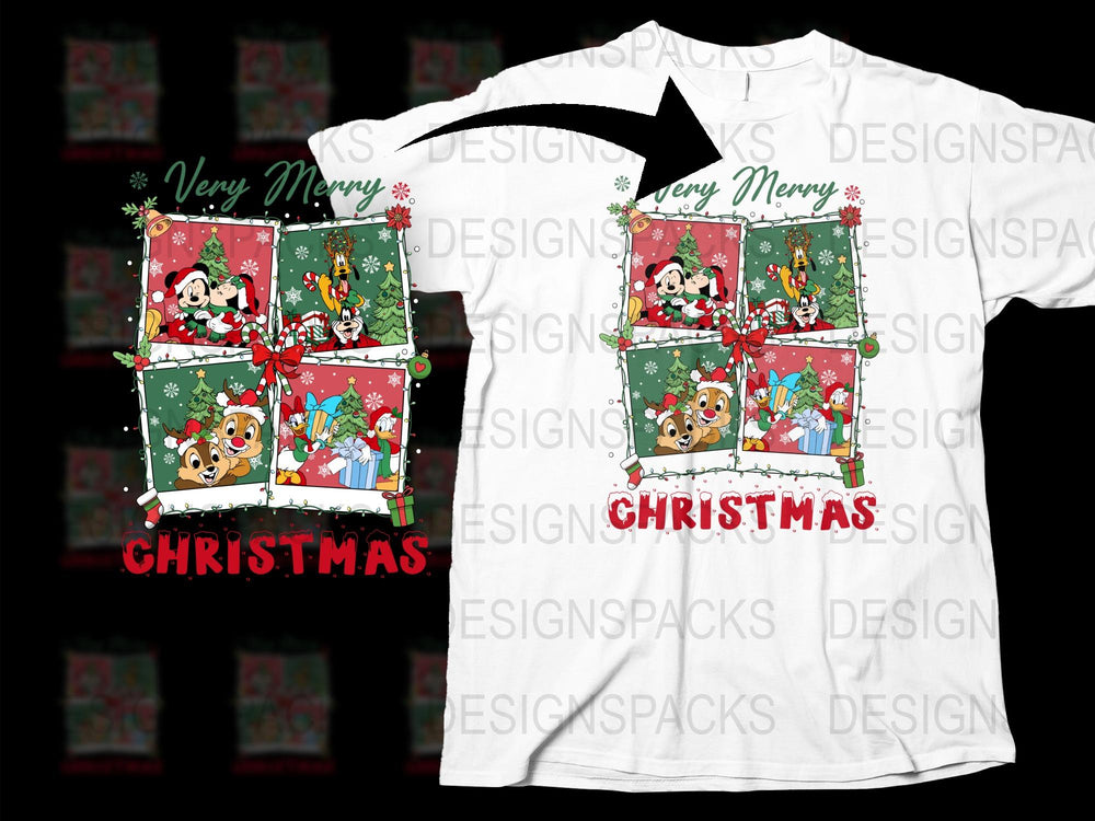 Very Merry Christmas T-Shirt, Cute Holiday Animals, Festive Winter Apparel, Unisex Gift Idea for Family