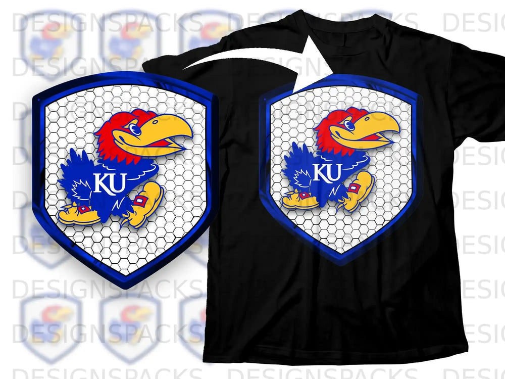 Vibrant KU Jayhawk Logo Men's T-Shirt