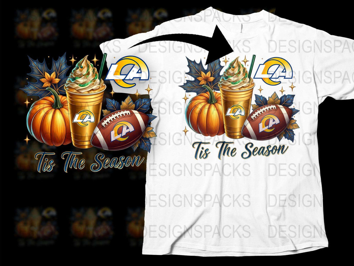 LA Football Team Pumpkin Spice T-Shirt, Fall Season Sports Fan Apparel, Unisex Graphic Tee