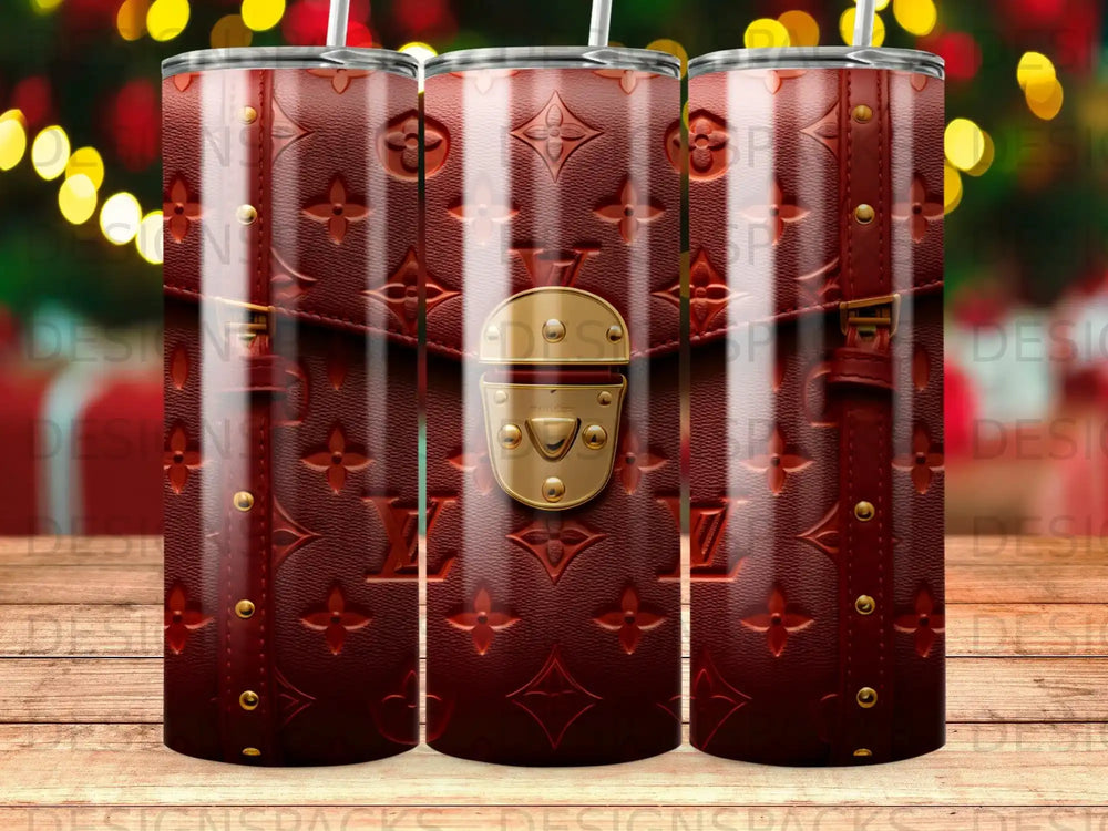 Opulent Scarlet Emboss Tumbler Digital Wrap Design