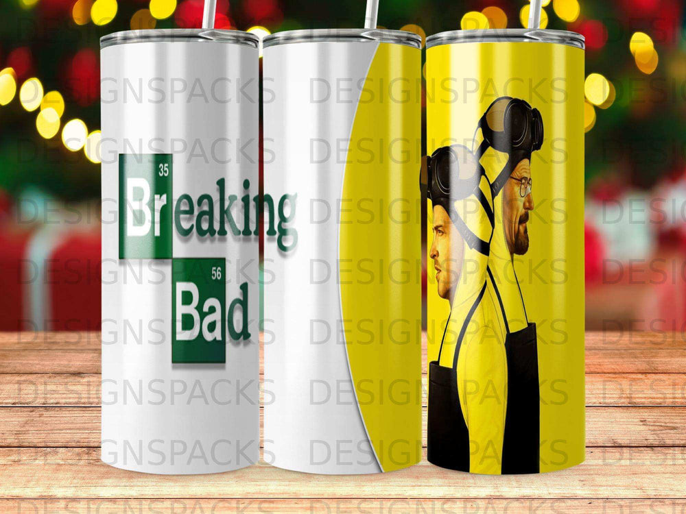 Breaking Bad tumbler featuring Walter White and Jesse Pinkman.