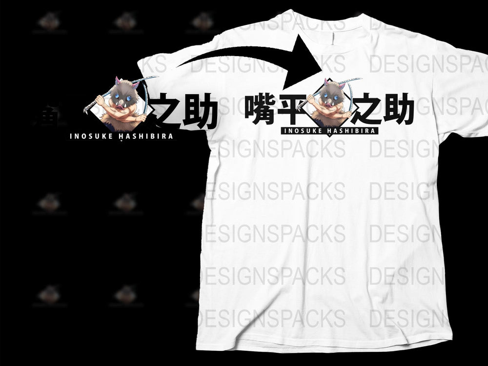 Inosuke Hashibira Anime T-Shirt, Demon Slayer Inspired Graphic Tee, Unisex Manga Character Shirt, Unique Gift Idea