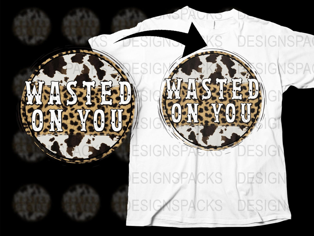 Wasted On You Cow Print Graphic T-Shirt, Trendy Brown and Black Spotted Tee