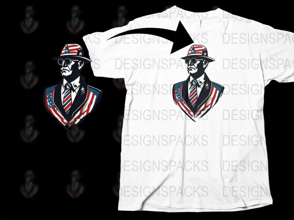 Patriotic Skull T-Shirt, USA Flag Suit Design, Independence Day Graphic Tee, Unique American Flag Apparel for Men and Women