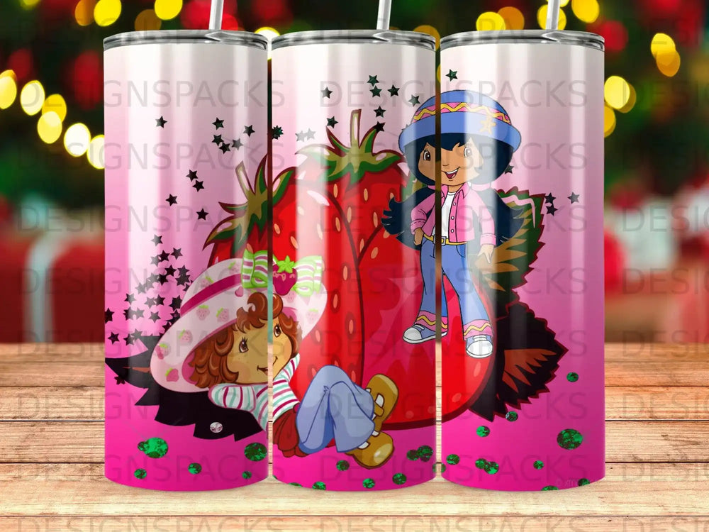 Sweet Berry Friends Y2K Becher Digitales Wrap-Design
