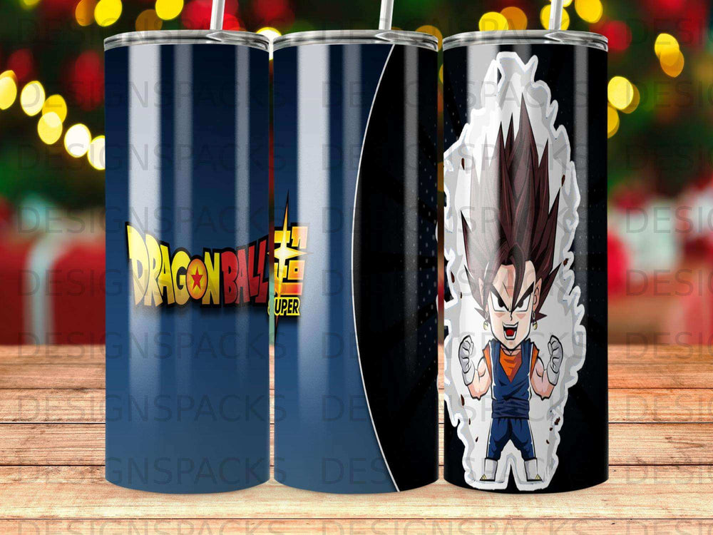 Dragon Ball Z character Vegito in action, with logo and designs.