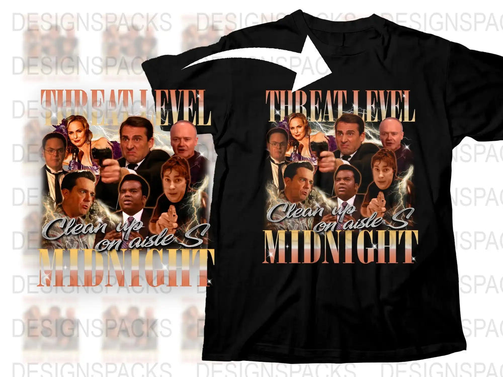 Threat Level Midnight Movie Graphic T-Shirt, Funny Office TV Show Tee, Unisex Cotton Shirt