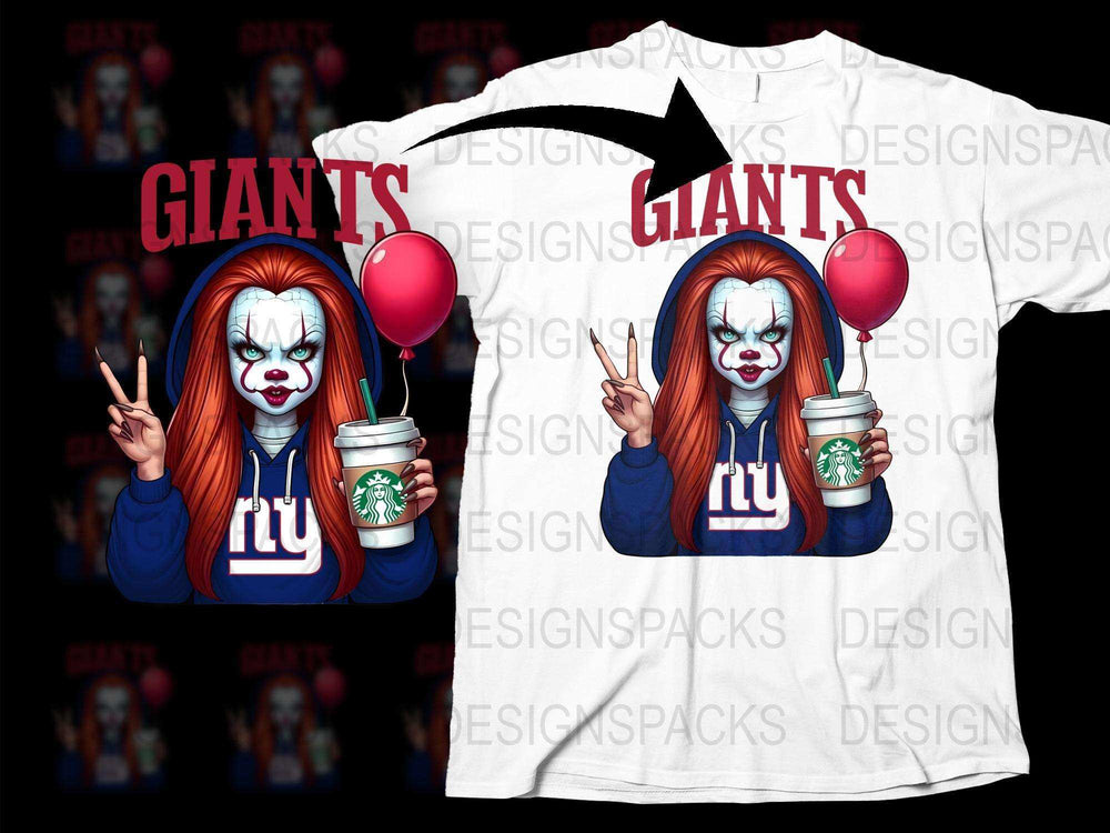 Clown Graphic T-Shirt, Funny Horror Character Tee, Giant Text, Unique Gift Idea, Casual Apparel, Unisex Fashion