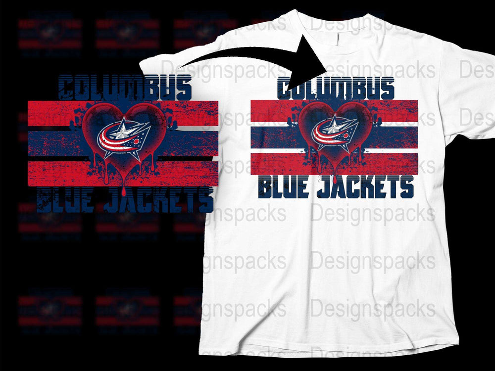 Columbus Blue Jackets T-Shirt Vintage Distressed Look NHL Hockey Team Apparel Unisex Gift Idea