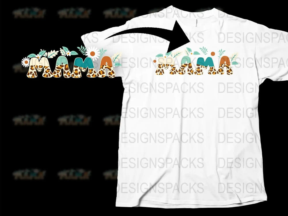 Mama Giraffe T-Shirt for Women, Cute Safari Animal Print, Mother's Day Gift Idea