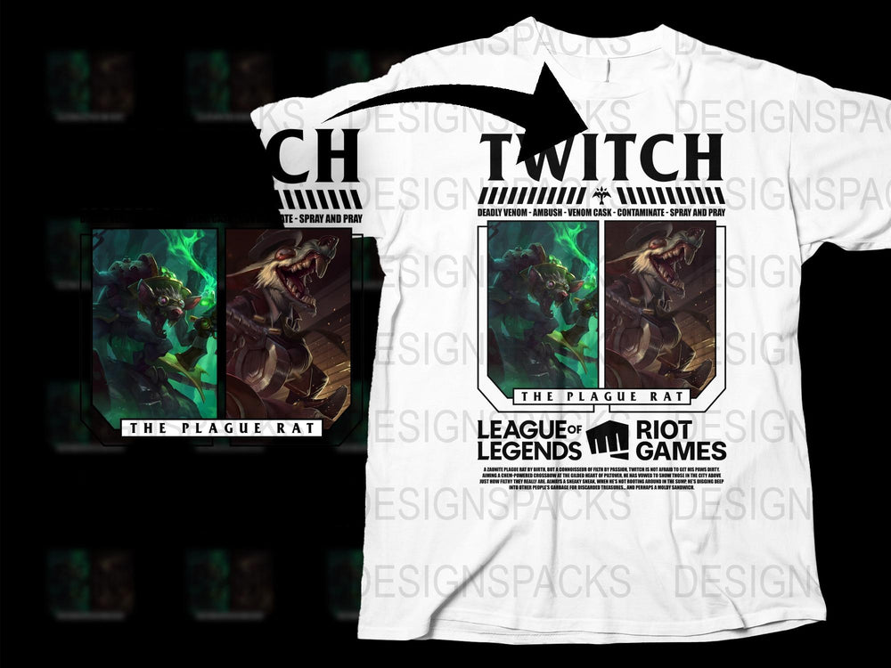 League of Legends Plague Rat Twitch Inspired T-Shirt, Gamer Graphic Tee, Twitch Streamer Apparel, Riot Games Merchandise