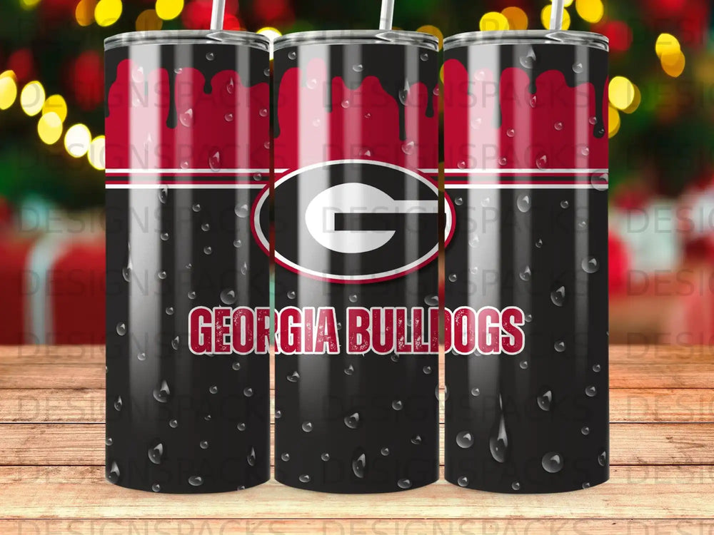 Georgia Bulldogs G Black Red Dripping Tumbler product type