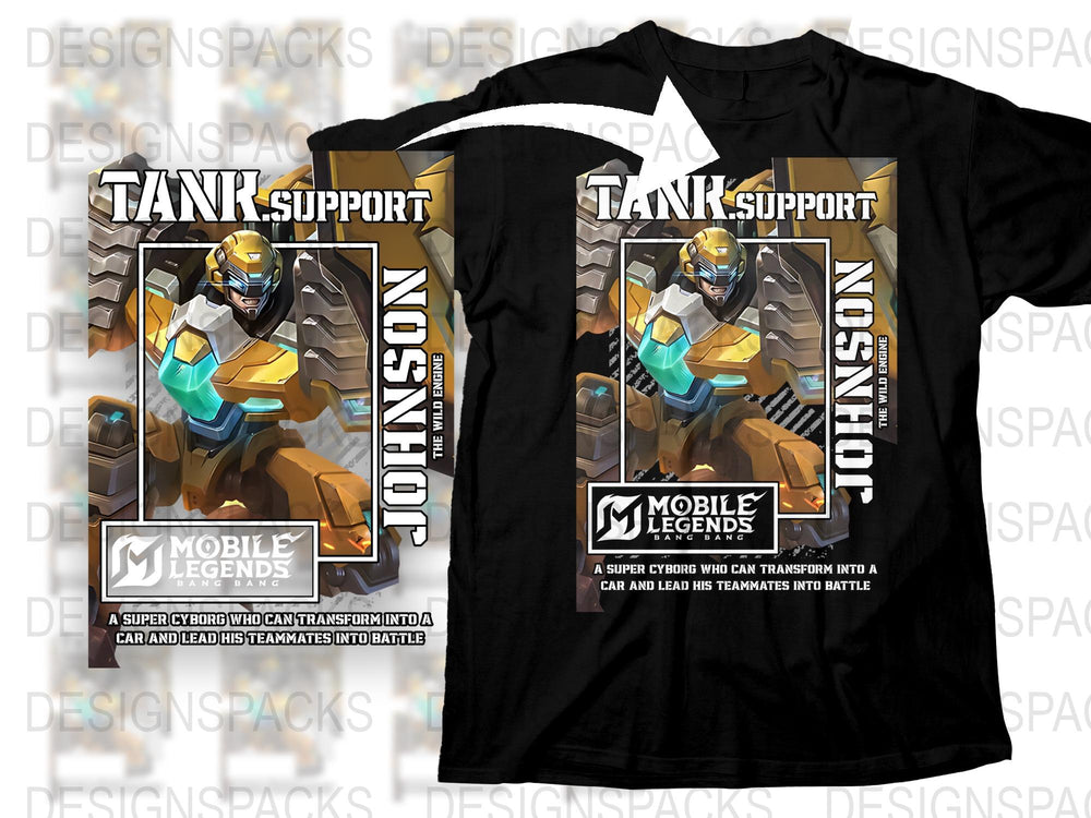 Mobile Legends Tank Support T-Shirt, Gaming Graphic Tee, Stylish Player Gear, Cool Gift Idea