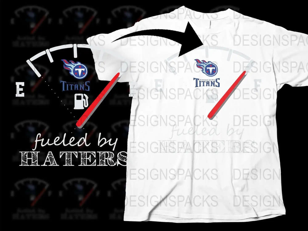 Tennessee Titans Logo White T-Shirt, NFL Team Graphic Tee, Fueled by Haters Design, Sports Fan Apparel