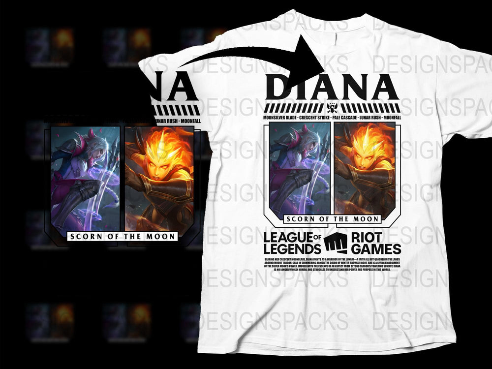 League of Legends Diana T-Shirt, Scorn of the Moon, Gaming Apparel, Unisex Graphic Tee
