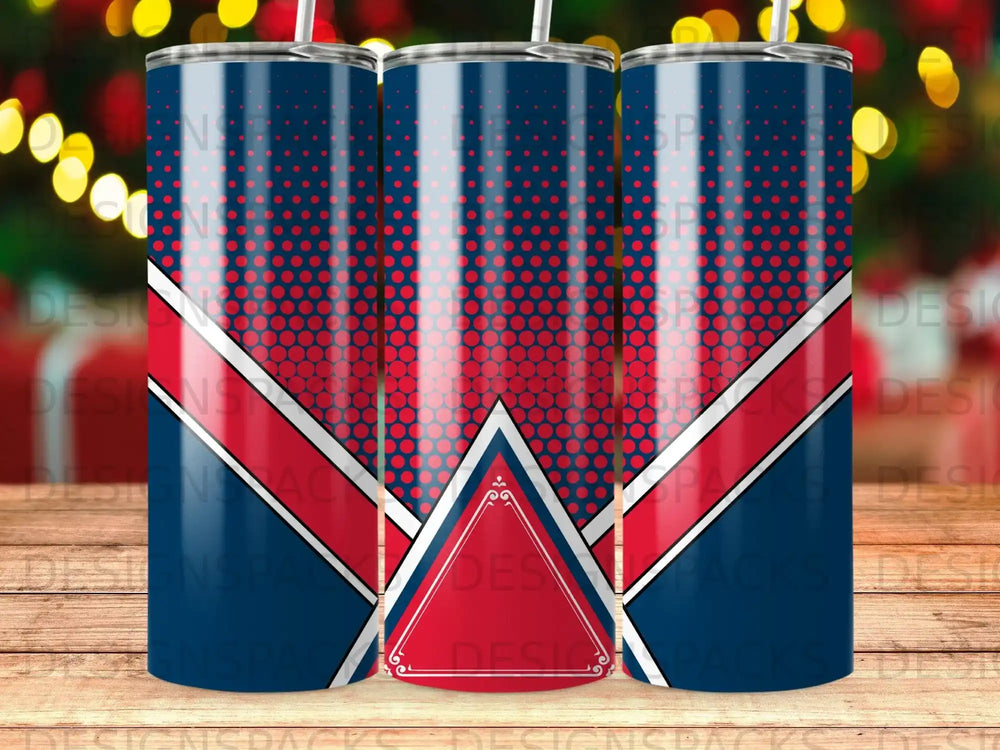 Blue Red Halftone Stripes Triangle Skinny Tumbler product type