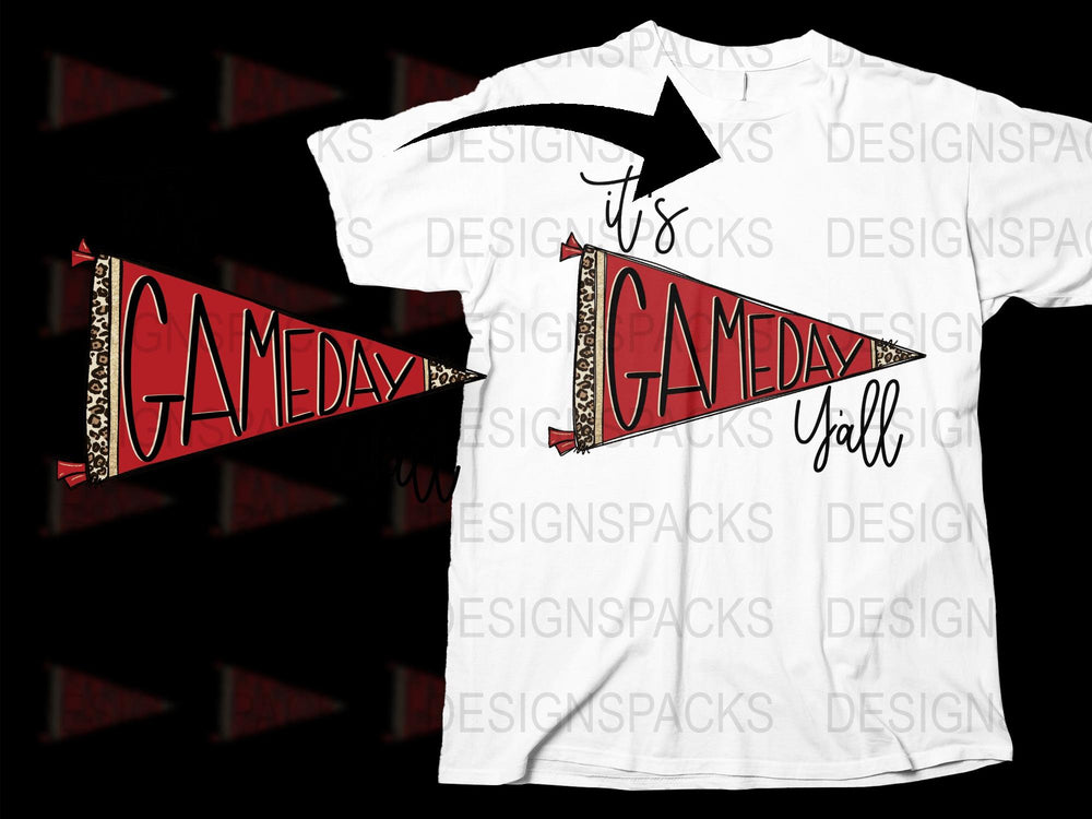 Gameday Y'all T-Shirt, Leopard Print Arrow, Sports Tee, Tailgate Apparel, Southern Slogan, Casual Fashion, Graphic Shirt