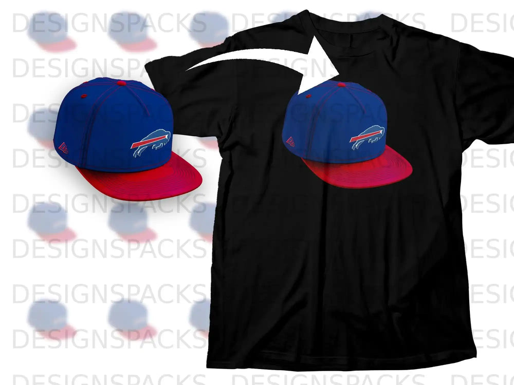 Blue and Red Cap with Embroidered Logo Design Shirt