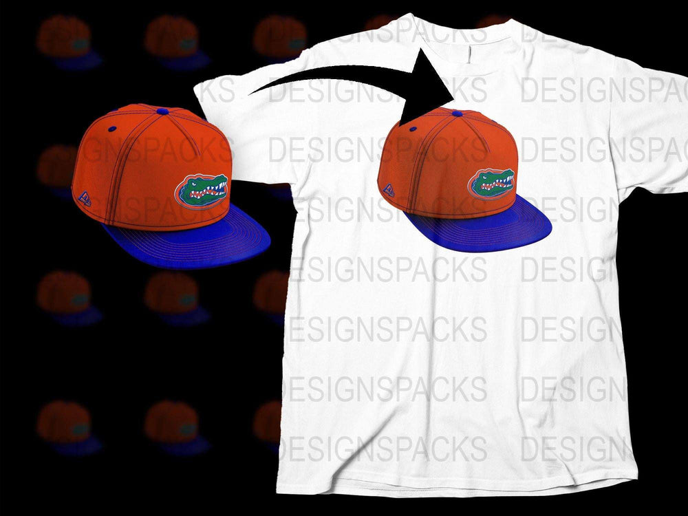 Florida Gators Cap and T-Shirt Set, College Team Logo, Orange Blue Sports Gear