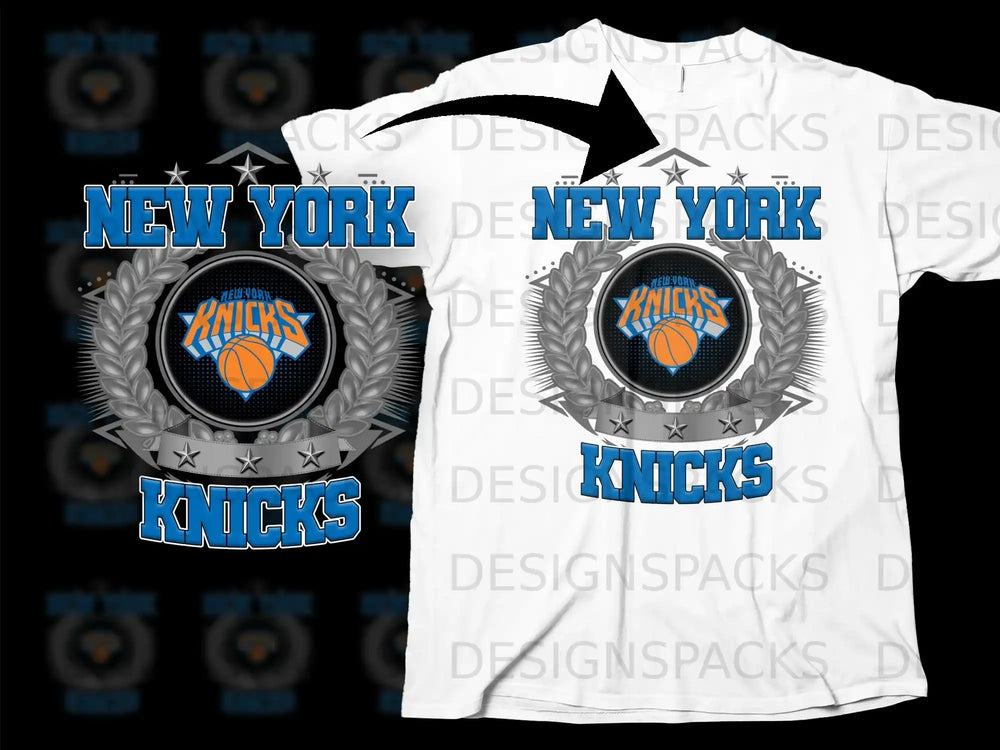 New York Basketball Team Knicks Graphic Tee Shirt