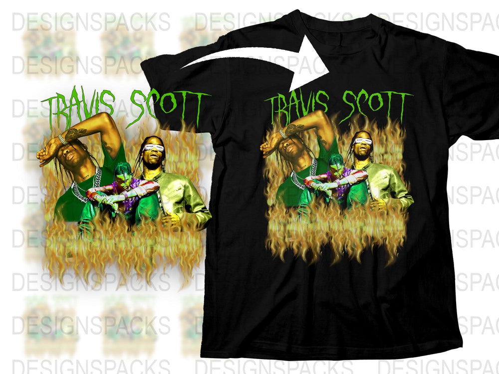 Travis Scott Inspired Graphic T-Shirt, Hip Hop Merch, Flame Art Tee, Music Fan Apparel, Bold Streetwear Style, Unisex Fit