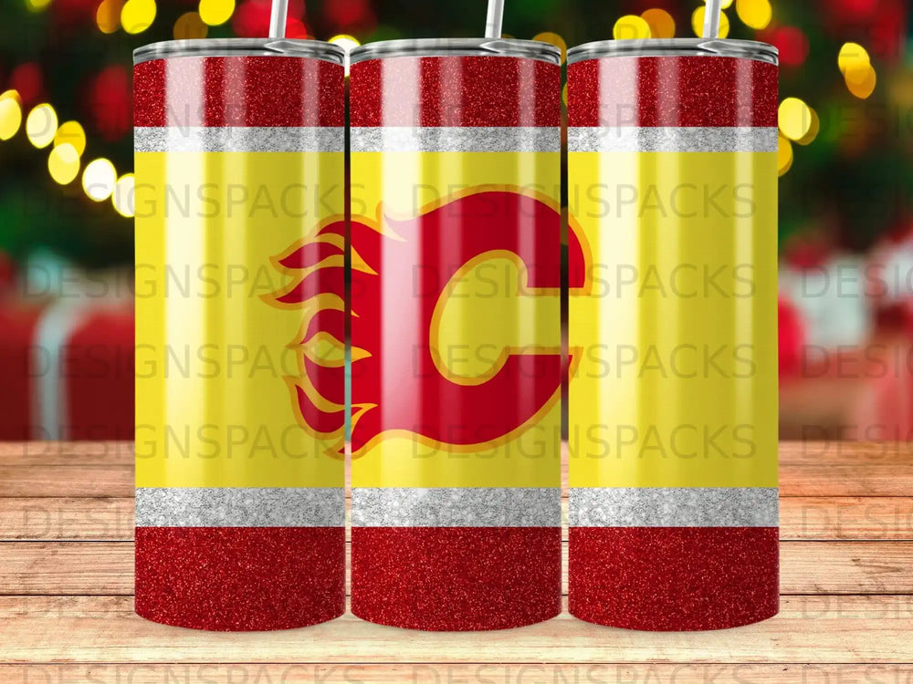 Glitter Red Yellow Flame Logo Graphic Design product type