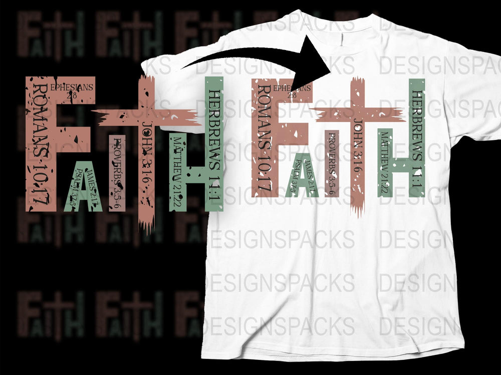 Christian Faith T-Shirt with Bible Verses, Inspirational Scripture, Religious Gift, Unisex Cotton Tee