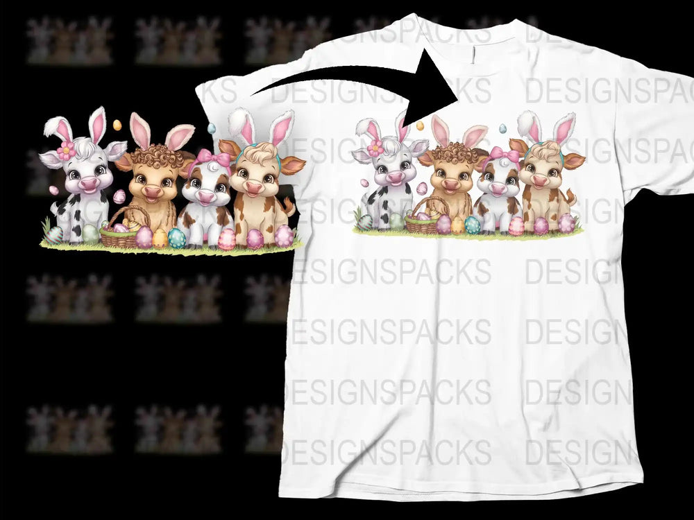 Cute Animal Print T-Shirt, Easter Bunny Graphic Tee, Kids Spring Fashion, Unisex White Top