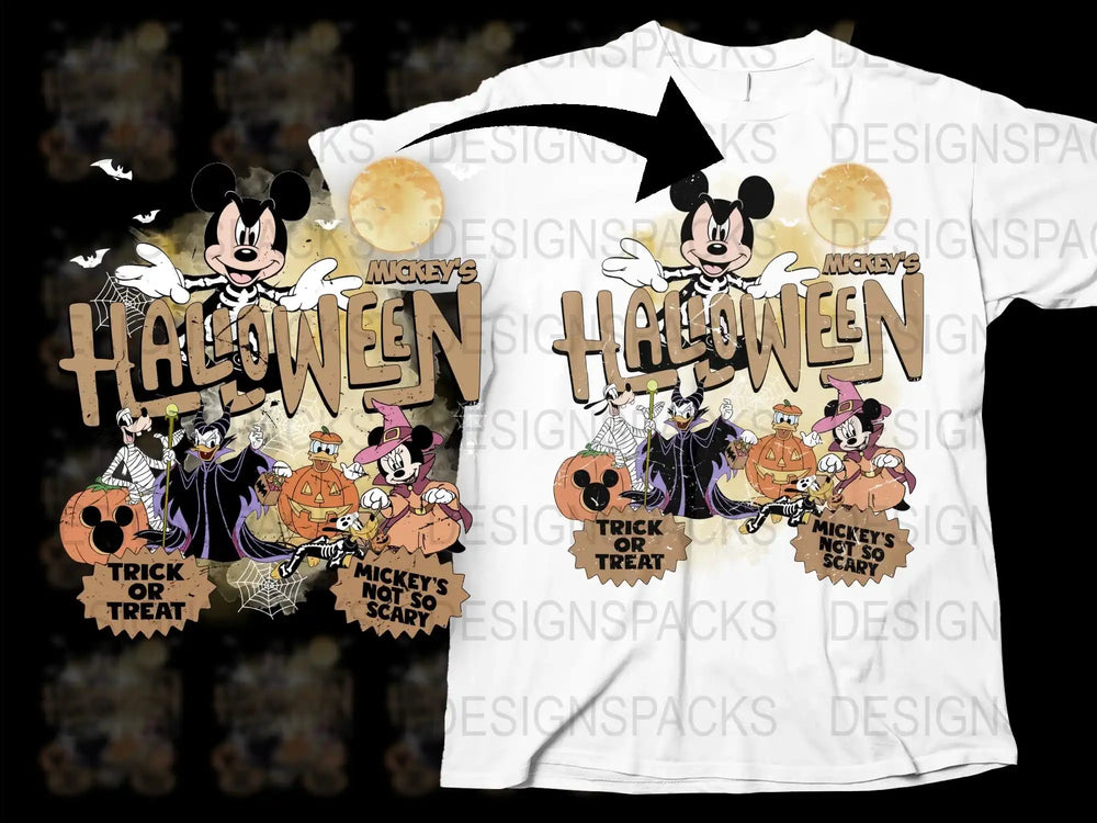 Mickey's Halloween T-Shirt, Disney Cartoon Character, Trick or Treat Graphic Tee