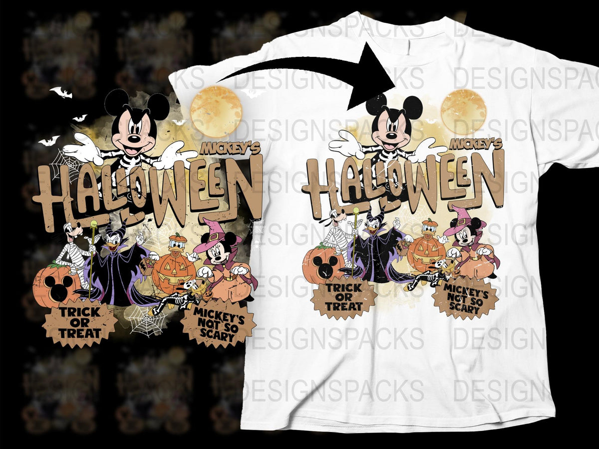 Mickey's Halloween T-Shirt, Disney Cartoon Character, Trick or Treat Graphic Tee