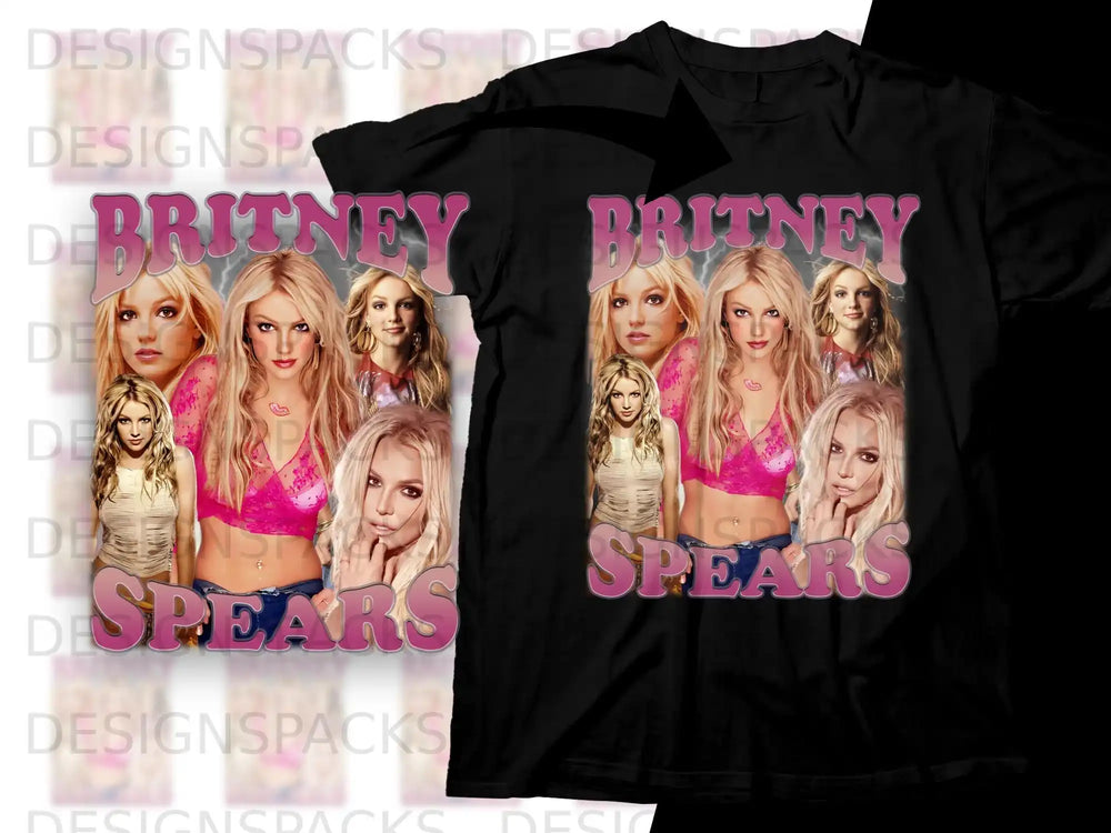 Britney Spears graphic t-shirt with collage of her photos.
