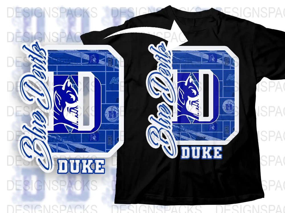 Duke Blue Devils T-Shirt, Vintage College Sports Logo, Black and Blue Tee, Men's Athletic Apparel, NCAA Fan Gear