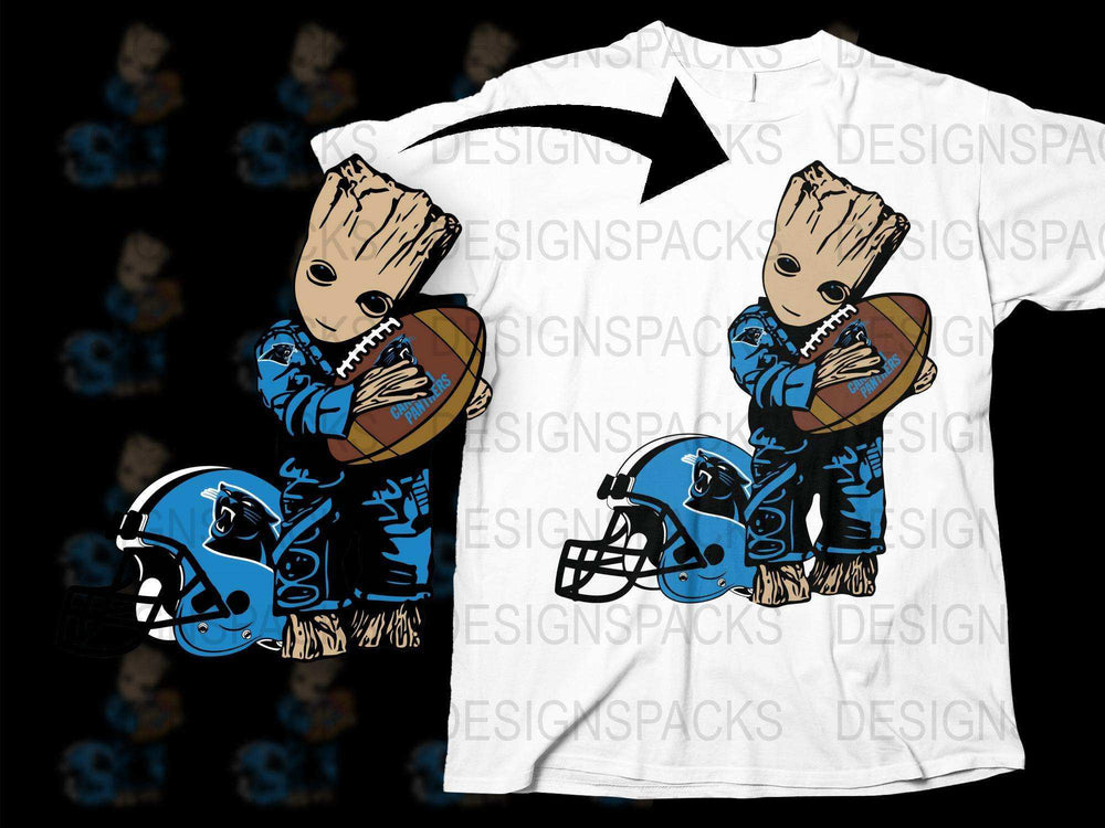 Guardians of the Galaxy Groot Inspired Football T-Shirt, Cute Comic Character Sports Tee, Casual Graphic Shirt for Fans
