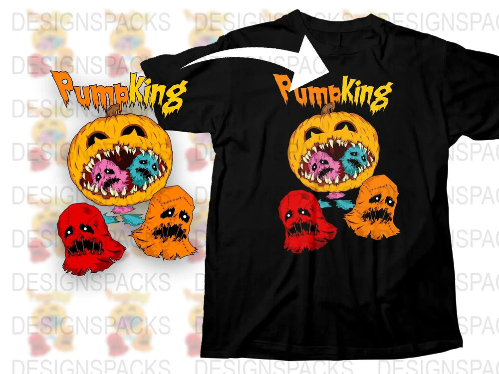 Halloween Pumpkin Ghosts T-Shirt, Spooky Cute Monster Graphic Tee, Fall Fashion Unisex Apparel