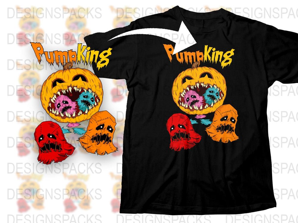 Halloween Pumpkin Ghosts T-Shirt, Spooky Cute Monster Graphic Tee, Fall Fashion Unisex Apparel