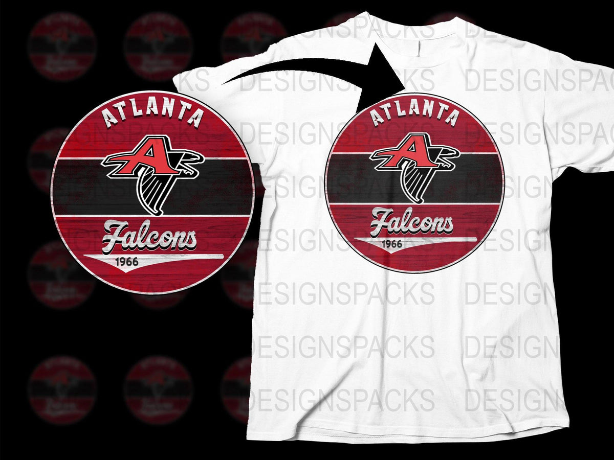 Atlanta Falcons 1966 Vintage Logo T-Shirt, Classic Red and Black Team Apparel