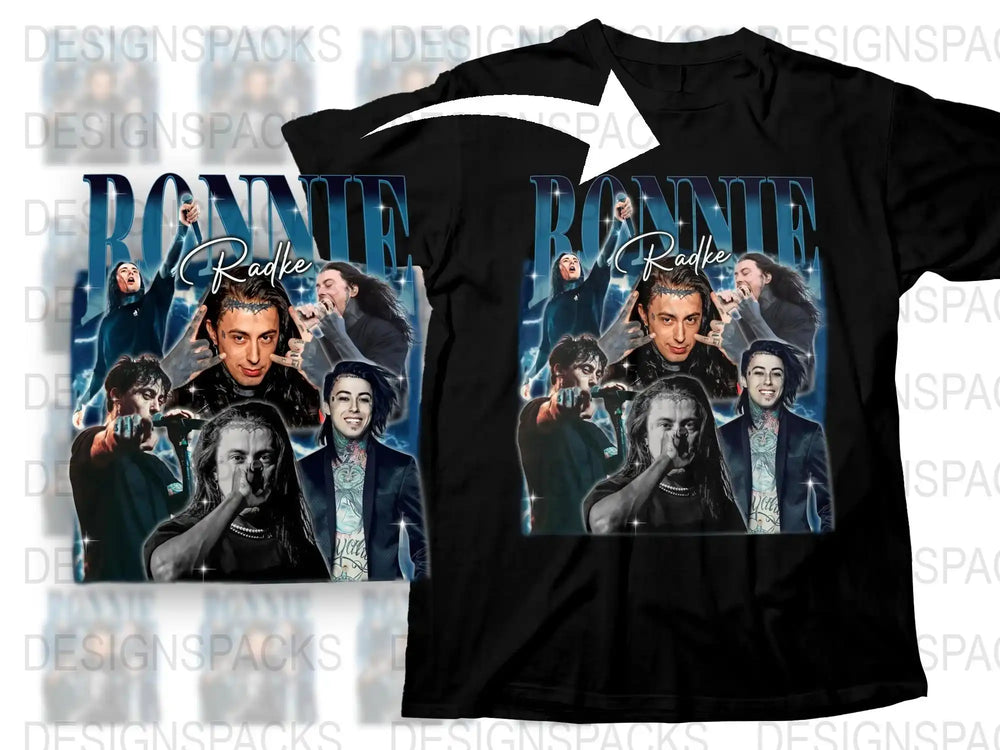 Ronnie Radke Graphic T-Shirt, Fan Art Tee, Rock Music Band Shirt, Singer Portrait, Casual Style Top, Unique Apparel Gift