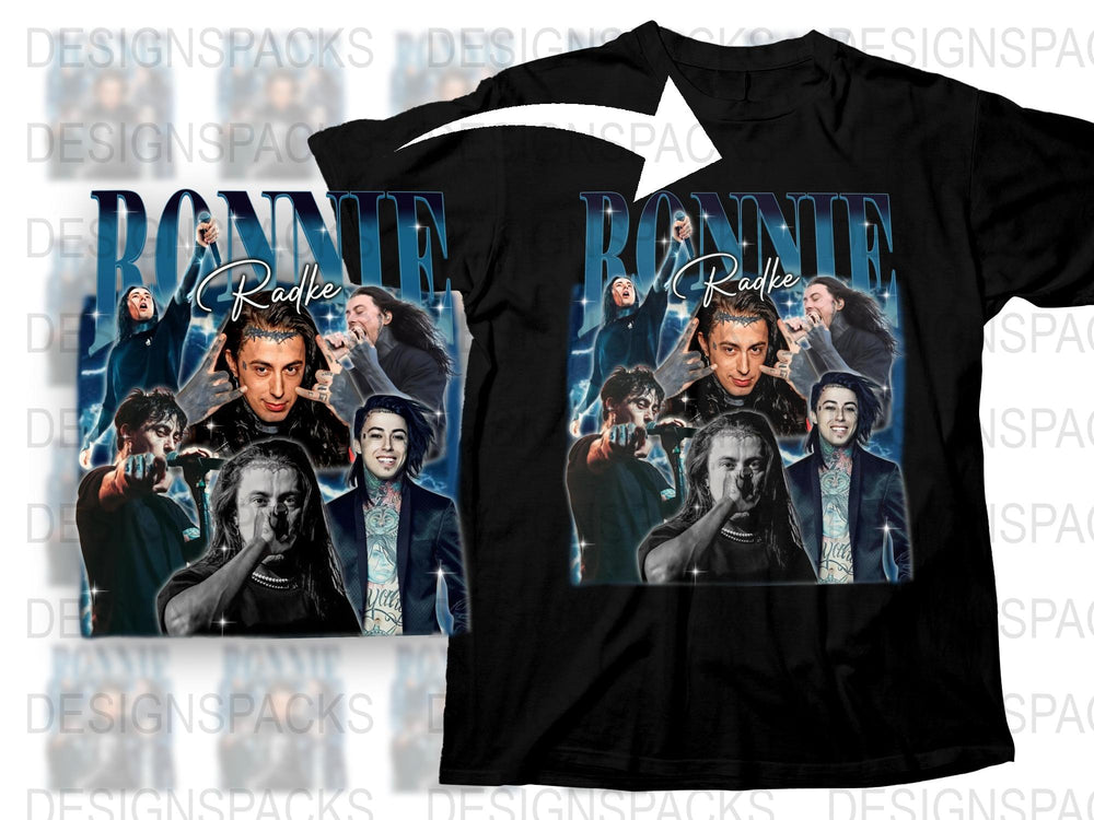 Ronnie Radke Graphic T-Shirt, Fan Art Tee, Rock Music Band Shirt, Singer Portrait, Casual Style Top, Unique Apparel Gift