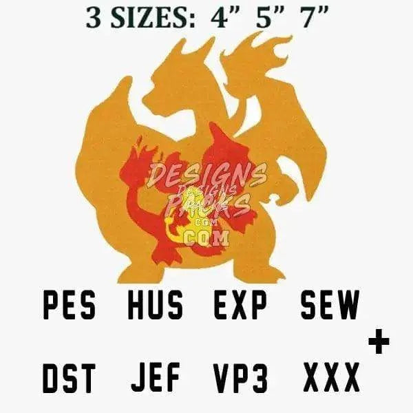 Fire Anime Embroidery Design